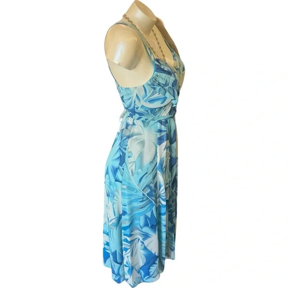 VTG 90s 2000s Y2K Boho Tropical Floral Midi Dress - Picture 11 of 13